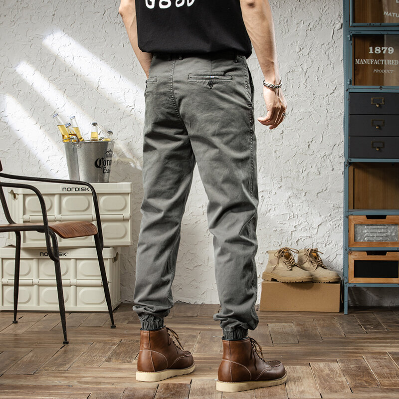 ファッションデザイナー男性のジーンズ弾性シンプルなカジュアルカーゴパンツhombre韓国スタイルヒップホップジョギング男性レジャーズボン