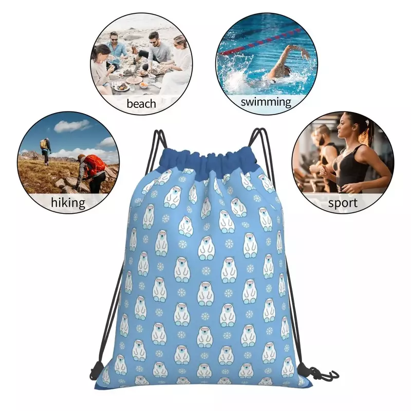 The Polar Express Backpacks Casual Portable Drawstring Bags Drawstring Bundle Pocket Sundries Bag Book Bags For Man Woman School