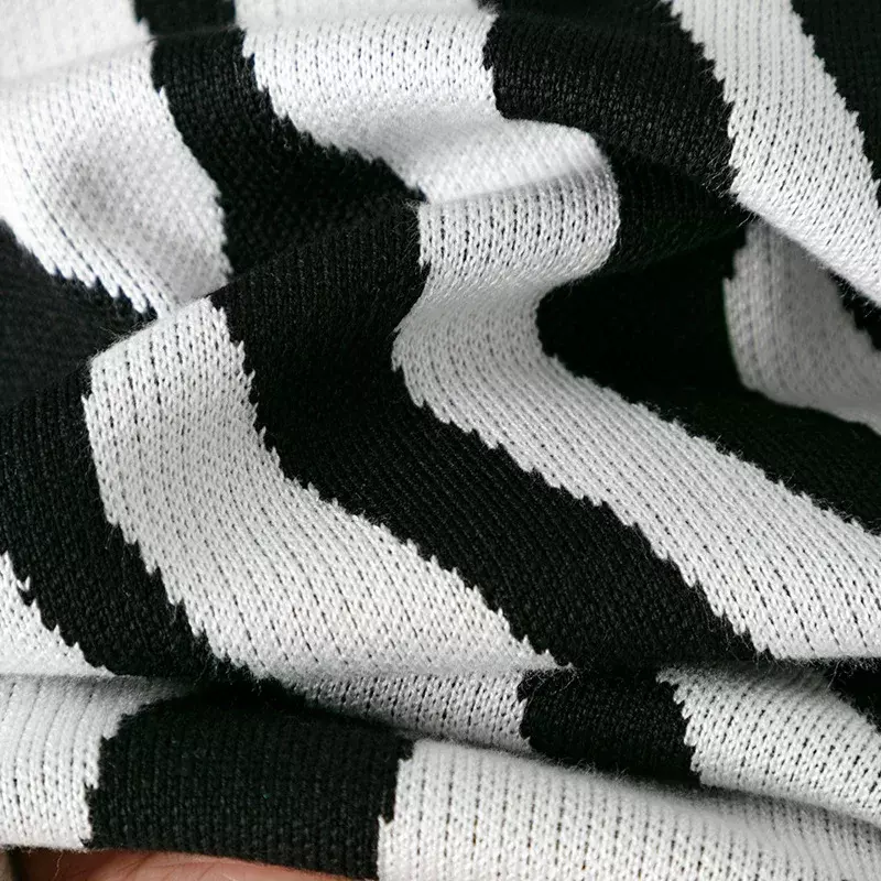 Повседневный Свободный вязаный пуловер для осени/зимы, женские топы, новинка 2023, Модный женский свитер с круглым вырезом и длинными рукавами в виде зебры