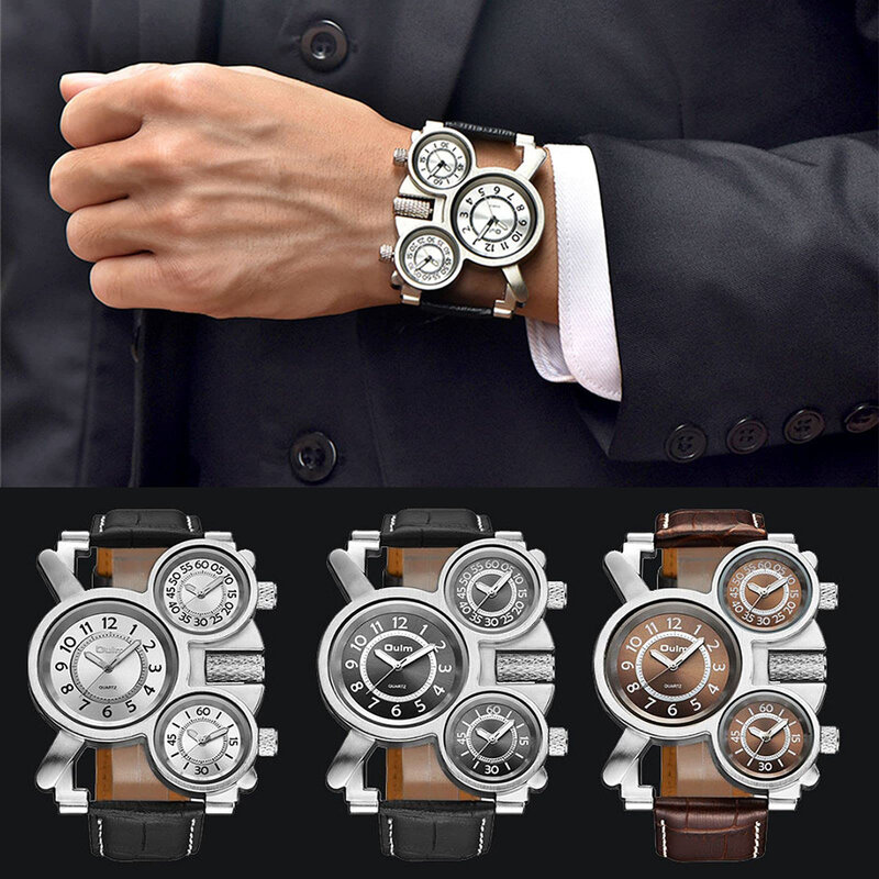 관대 쿼츠 손목시계 남성용, 정확한 쿼츠 스마일 시계