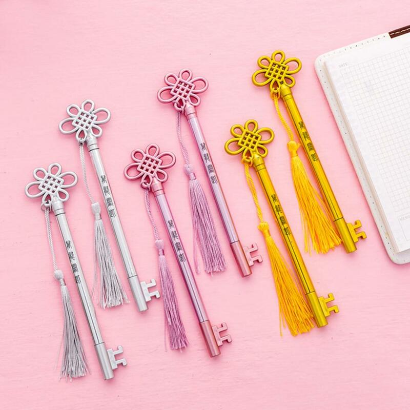 Kreatywny żelowy długopis do kluczy kreatywny chiński węzeł z frędzlami wisiorek z atramentem żelowym markerem do pisania artykuły piśmiennicze dla uczniów materiały do pisania