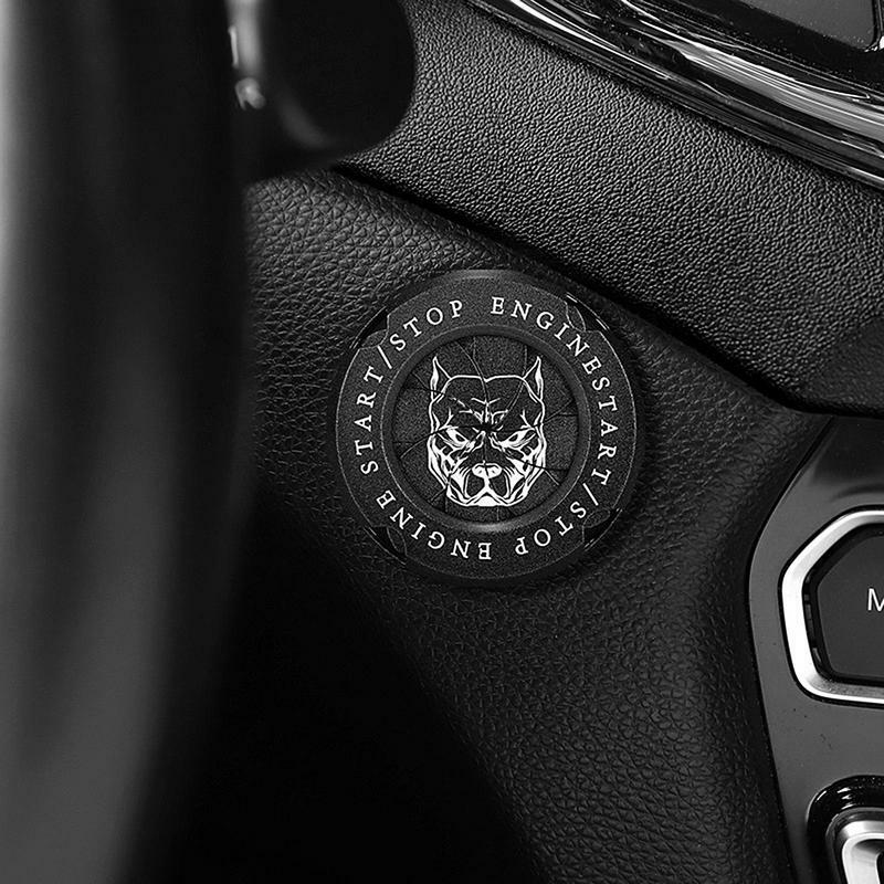 ฝาปิดปุ่มหยุดเครื่องยนต์ของรถยนต์ Moto สวิตช์สตาร์ทจุดระเบิดอัตโนมัติฝาครอบป้องกันอัลลอยด์สุดเจ๋งสติกเกอร์ประดับรถภายใน