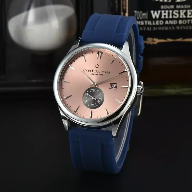Nuovo Carl F. Bucherer Watch Marley Dragon Flyback cronografo grigio blu quadrante Top cinturino in pelle orologio da uomo al quarzo orologio di lusso