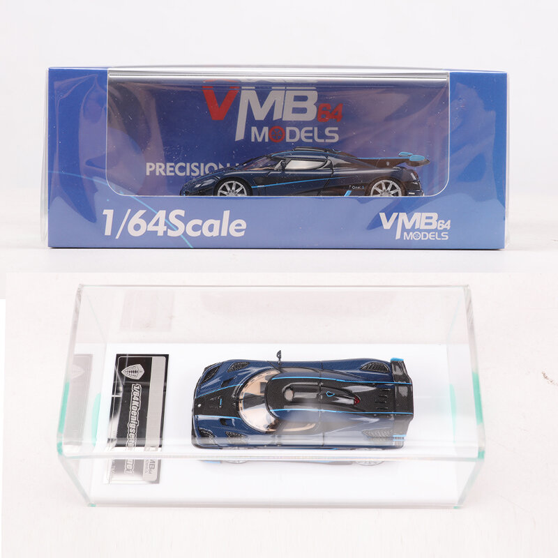VMB 1:64 Koenigsegg One 1 Blue Carbon Resin Model Car Limited Edition 999