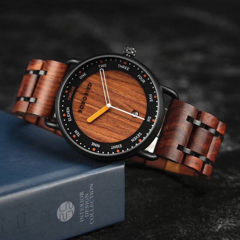 BOBO BIRD 남성용 나무 쿼츠 시계, 캐주얼 손목시계, 독특한 선물, 드롭 배송