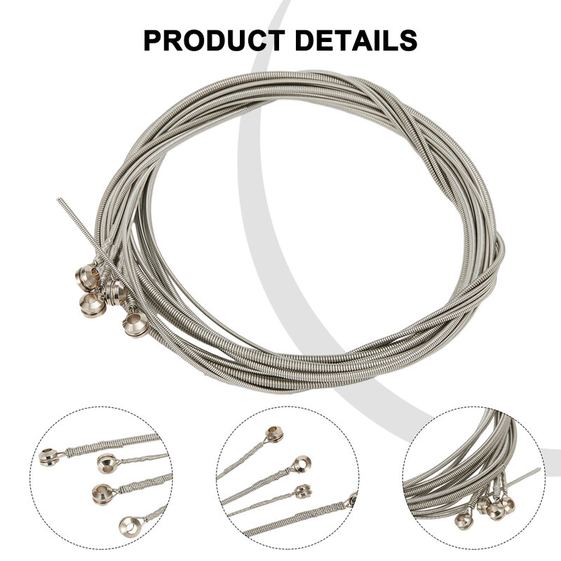 Cable de acero de reemplazo de núcleo de acero al carbono, accesorios de cuerdas de bajo, calidad práctica, duradero, nuevo, 1 Juego