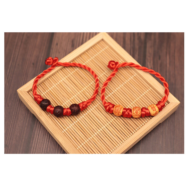 Modny bransoletka z czerwonego sznurka Amulet czerwona linka bransoletka na szczęście biżuteria Amulet