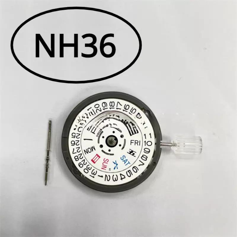 Reloj mecánico automático NH36, accesorios de reloj, importado de Japón, nuevo, calendario único negro