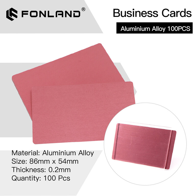 100 buah kartu nama bisnis multiwarna Material pengujian lembaran logam paduan Aluminium untuk mesin penanda Laser mesin uji DIY