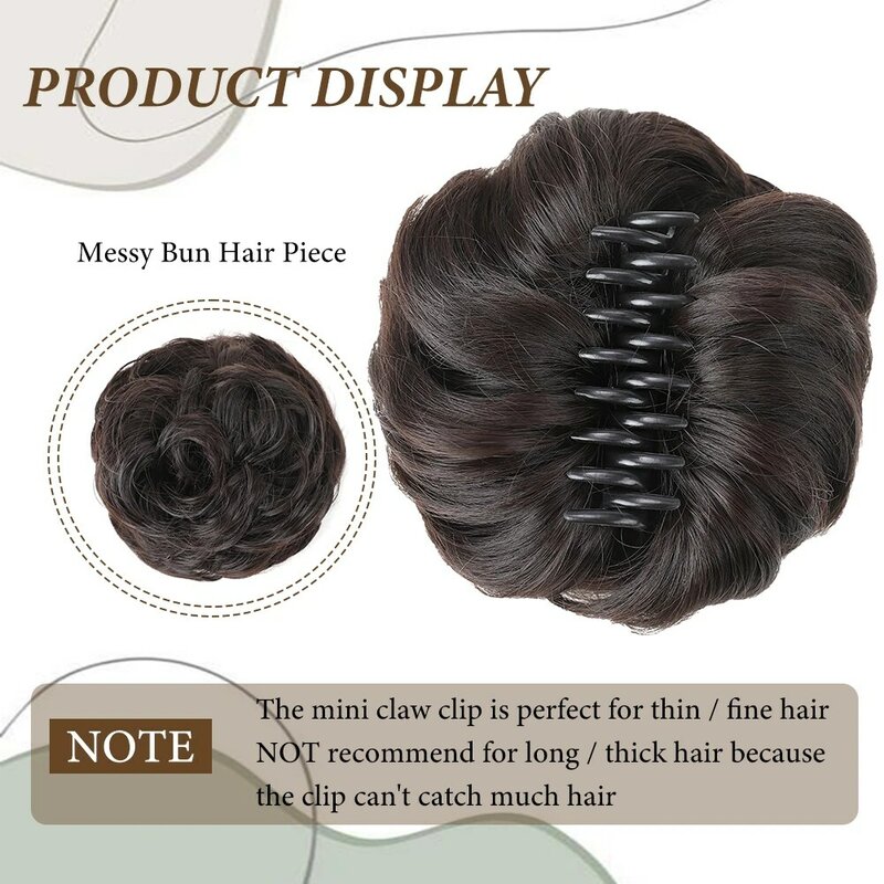 Cakar klip dalam berantakan Sanggul rambut cepol bergelombang ekstensi rambut cepol keriting lembut Premium sintetis dousled Updo untuk wanita anak perempuan sehari-hari