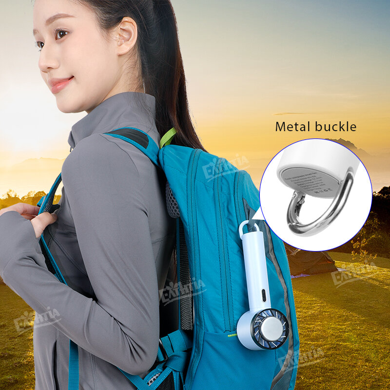 Portable mini Handheld Fan Cooling refrigeration Hanging backpack small fan outdoor 2000mAh usb Rechargeable Hand Fan