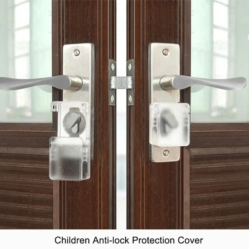 Fechaduras de proteção reutilizáveis destacáveis, Tampa protetora segura do bebê, Anti-Lock maçaneta da porta, Trava de segurança, Anti-Open Lock
