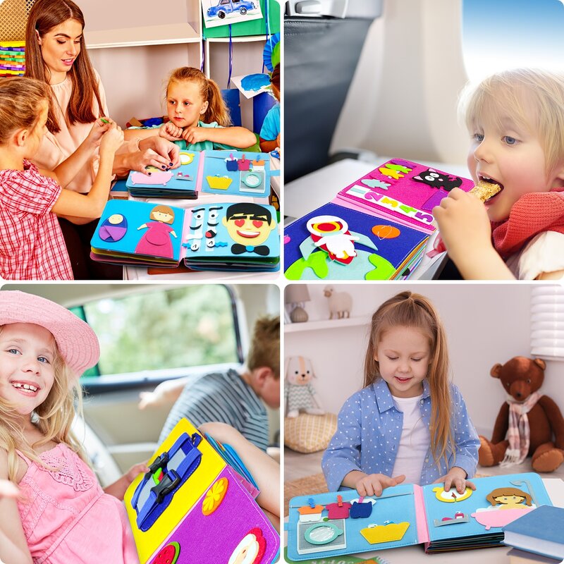 Waschbar Montessori Kleinkinder Beschäftigt Bord 3D Baby Geschichte Tuch Buch Frühen Lernen Bildung Gewohnheiten Wissen Entwickeln Dropshipping