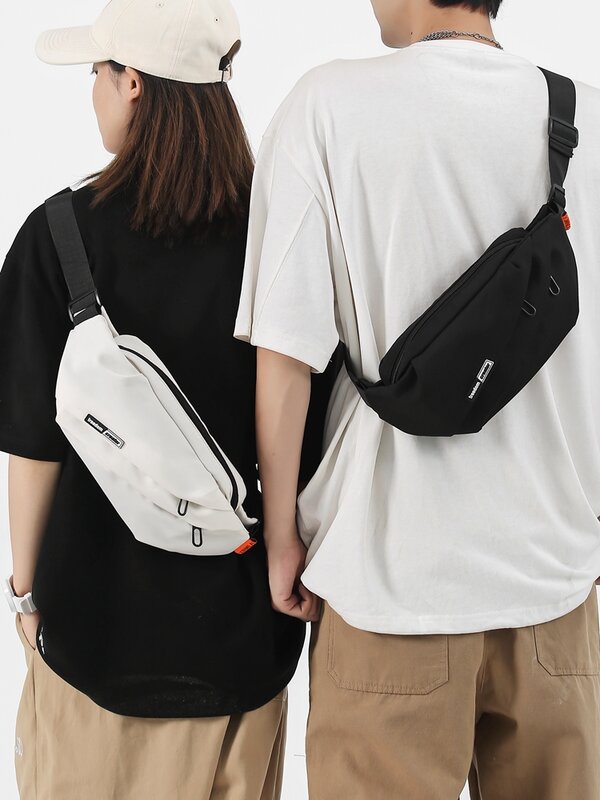 Simple Chest Bag 2023 New Personalized Letter Design Unisex Fashion Nylon Shoulder Bag Travel Vacation Portable Crossbody Bag