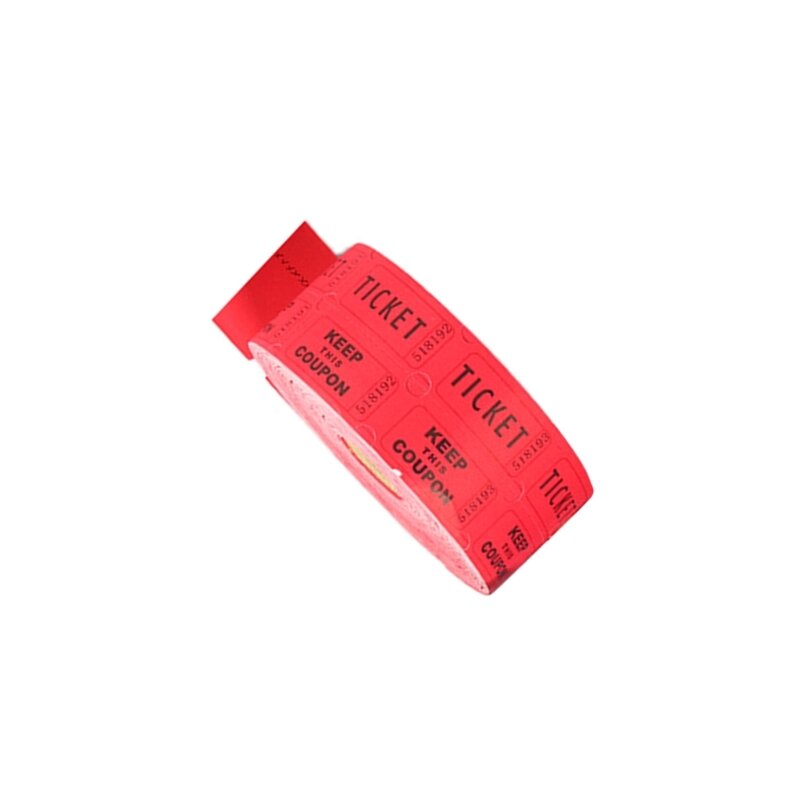 Rotolo singolo biglietti della lotteria per eventi, premi sulla porta, bevande, 6 colori assortiti N0HC