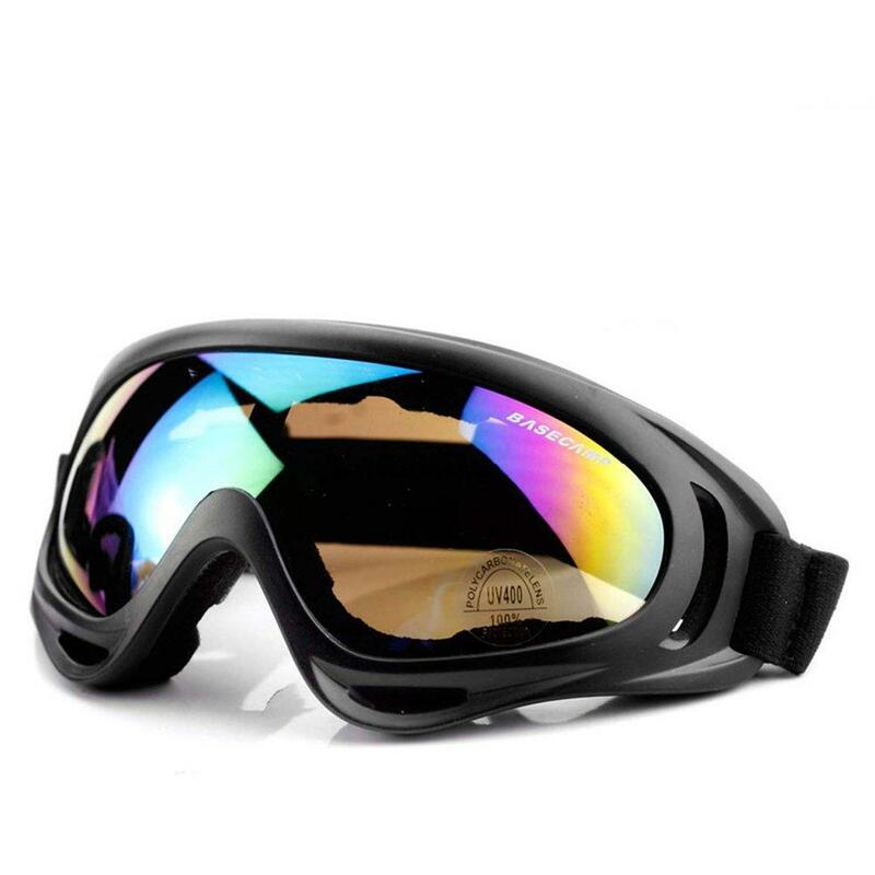 UV400 occhiali da sci imitazione Splash Riding sport all'aria aperta occhi X400 occhiali antivento occhiali da sabbia Anti-appannamento cornice nera per uomo