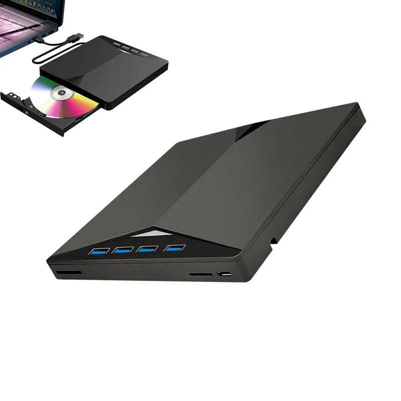 Unidade externa para laptop, USB 3.0, disco tipo C, unidade óptica, leitor de dados, gravador, PC