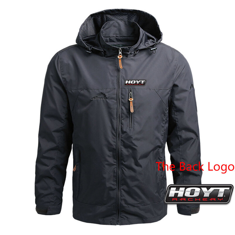 2023 New Men Hoyt Archery Printing Spring and Autumn Classic Harajuku Hoodies Comfortable Casual Four-Color Windbreaker Coat