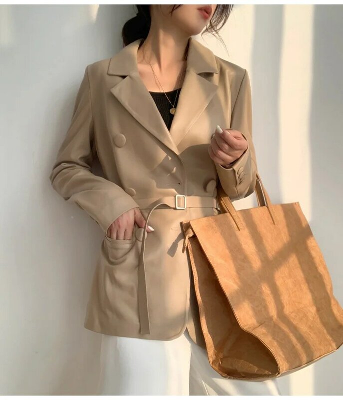 여성용 양가죽 코트, 한국 정품 가죽 재킷, 용수철 가을 코트 및 재킷, 2024 100%
