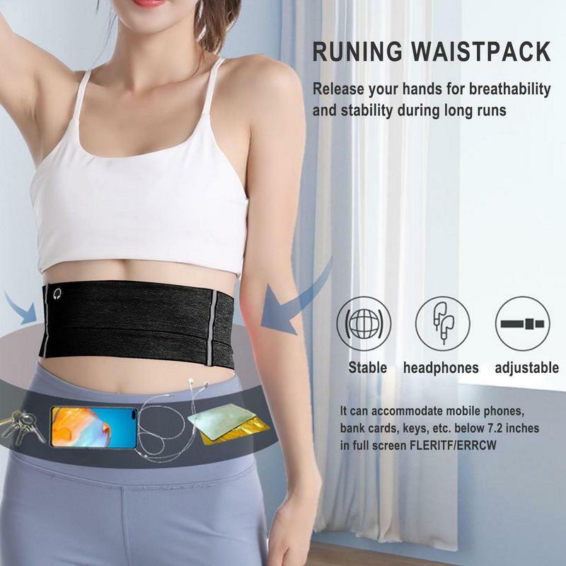 Cinturón reflectante para correr para hombres y mujeres, bolsillo impermeable para correr, escalar, dinero, bolsa de cintura para teléfono móvil