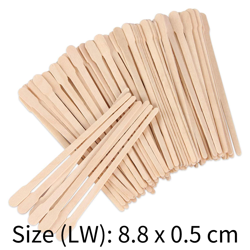 Varillas de cera para cejas, Mini espátulas de madera para depilación, aplicador de madera, 100 unidades