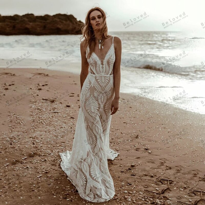 Женское винтажное свадебное платье It's yiiya, белое платье без рукавов с глубоким V-образным вырезом и открытой спиной на лето 2024
