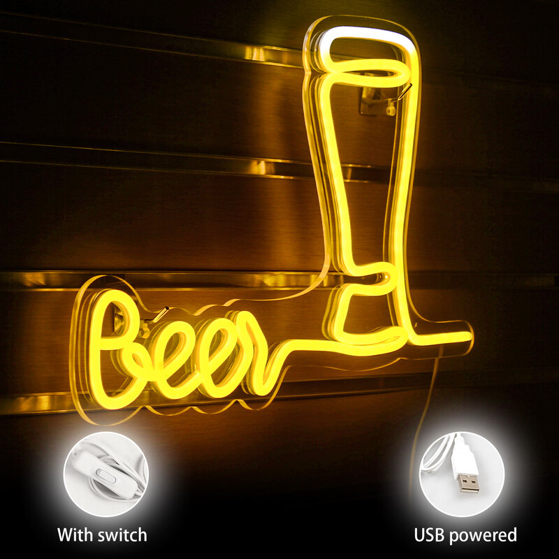 ป้ายสัญลักษณ์เบียร์ LED สำหรับเครื่องตกแต่งฝาผนังปากการูปหัวใจเบียร์ที่ใช้ USB บาร์ถ้ำมนุษย์ป้ายติดผนังรูปคลับของตกแต่งปาร์ตี้วันเกิดห้องครัวป้ายติดผนังนีออน