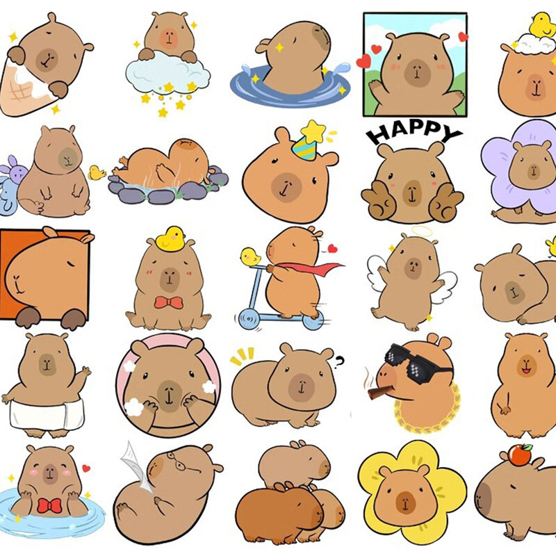 10/30/50pcs słodkie zwierzaki Eurasian bobry naklejki Kawaii Cartoon Graffiti naklejki na telefon deskorolka bagaż zabawna naklejka dla dzieci