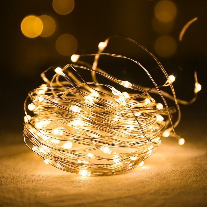 สายไฟ LED 1ม./2ม. กระดุม A13แบตเตอรี่ lampu hias เทพนิยายสำหรับงานปาร์ตี้สวนบ้านตกแต่งคริสต์มาสแต่งงาน