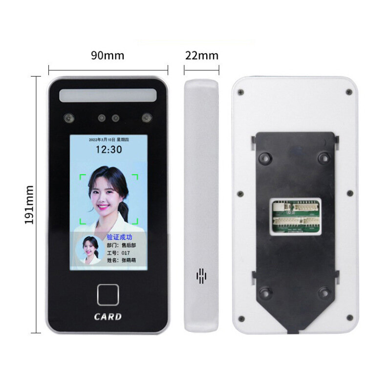 S1000 Biometrische Gezichtsherkenning Tijdregistratie Machine Systeem Met Toetsenbord Vingerafdruklezer Gezichtsklok