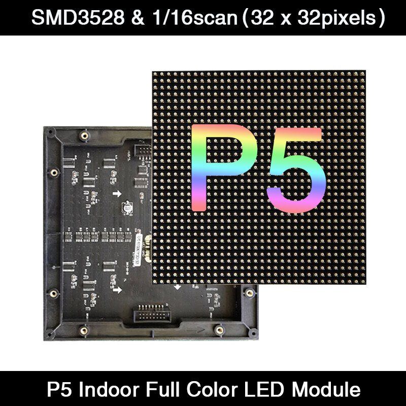 Panneau d'affichage LED intérieur P5, haute résolution, balayage 200, 1/16x160mm, 32x32 pixels, 3 en 1, RVB, SMD3528, document complet, technologie de panneau, lot de 160 pièces