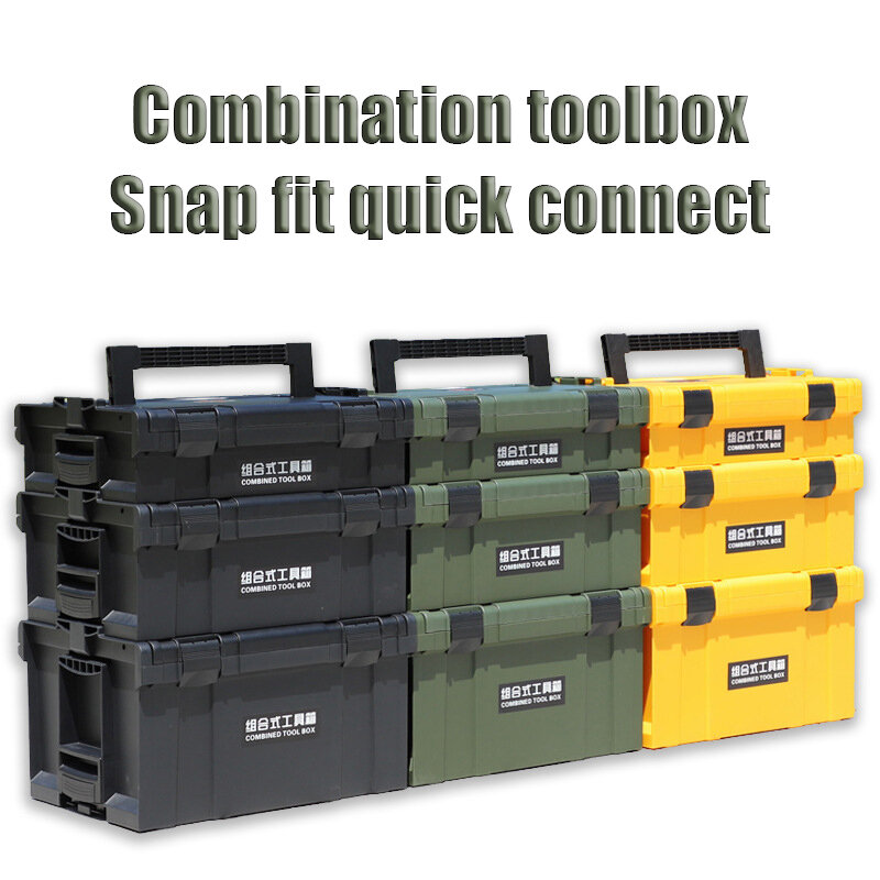 Empilhamento Combinação Ferramentas Box Organizer Estojo Protetor Impermeável Vazio Profissional Hardware Storage Toolbox Hard Tool Box
