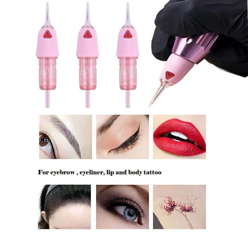 20/600/100pcs Newest Pink SPARK Misspen PMU Cartridge Disposable Sterile Tattoo Needle Eyebrow Revolution Cartridge for Machine
