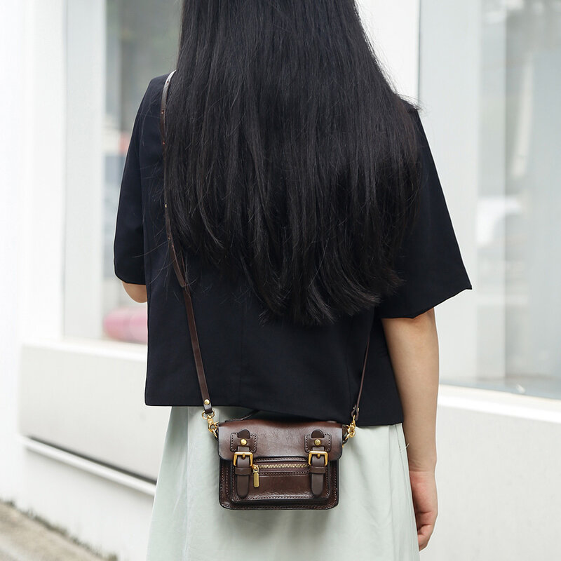 Genuine Leather Small Crossbody Bags for Women Mini Bag Causal Shoulder Luxury Handbags Female Fashion Purse Flap