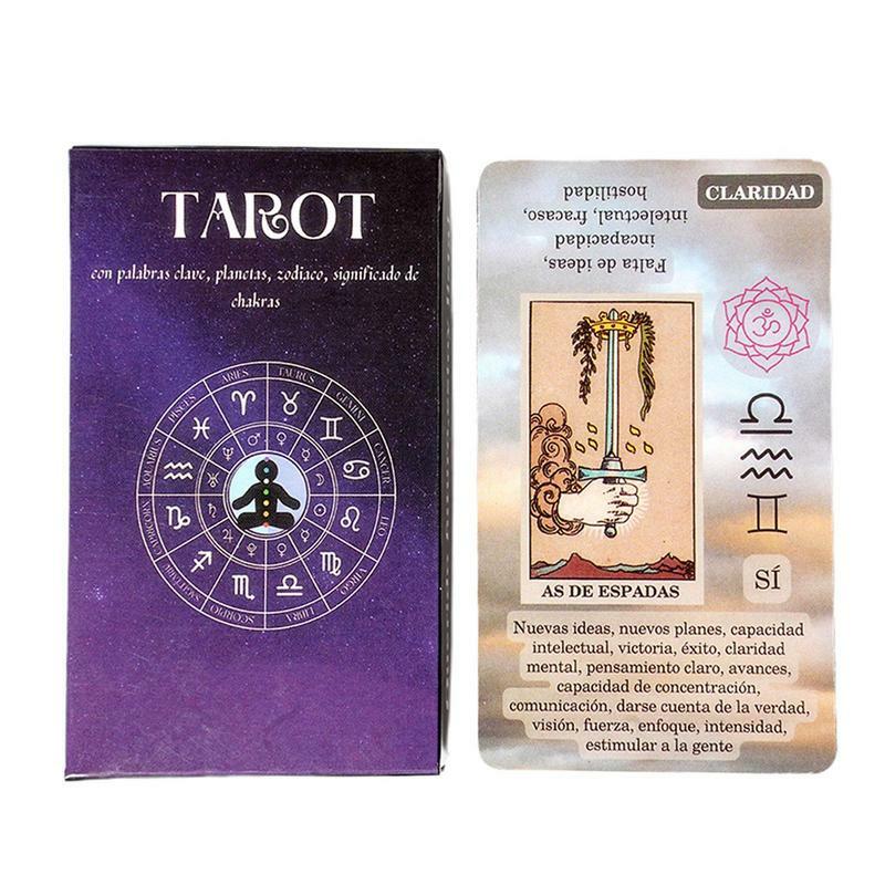 78-delige Spaanse Versie Orakelkaarten Decks Cadeau Tarot Deck Cards Toekomstig Lot Indicator Voorspellen Kaarten Tafelspellen Bordspellen