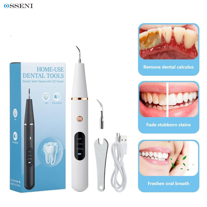 Elektryczny skaler dentystyczny ultradźwiękowy irygator kamień nazębny Oral tatar Remover ząb Stain Cleaner LED wybielanie zębów narzędzia do czyszczenia