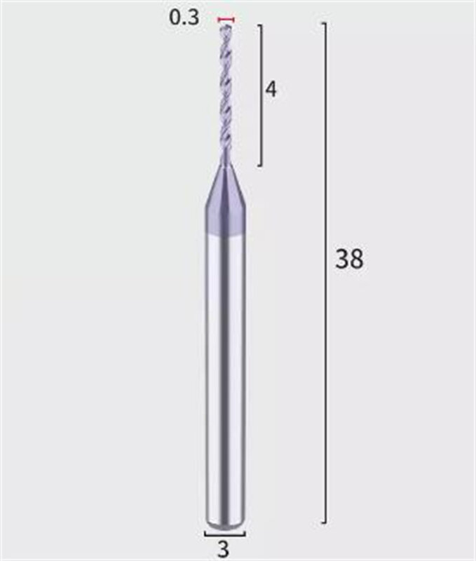 Дрель твердосплавная HRC 55, диаметр 0,15-3 мм