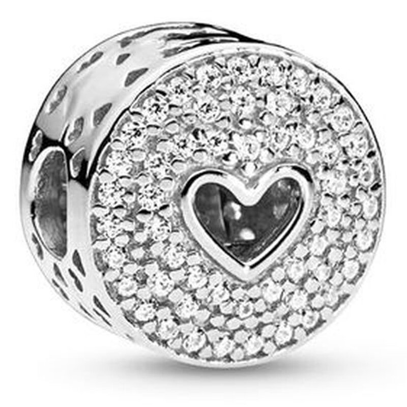 Pendentif plein de perles d'amour en diamant pour femme, breloque exquise, convient à l'original Pandora, bijoux cadeaux, nouveau, original
