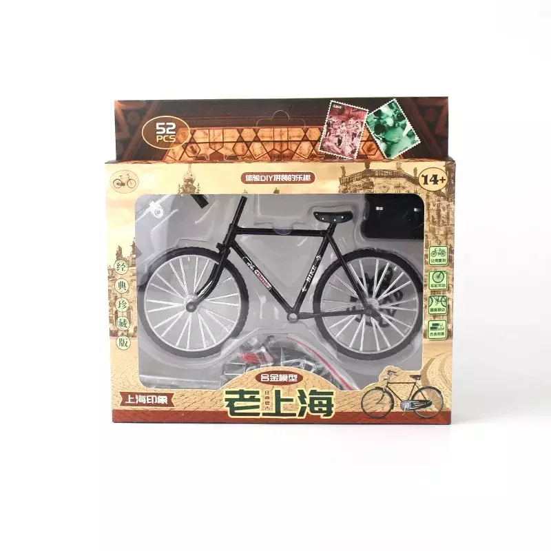 Mini Alloy Bicycle Model for Children, Metal Bike, Sliding Montado Versão, Simulação DIY, Coleção Presentes