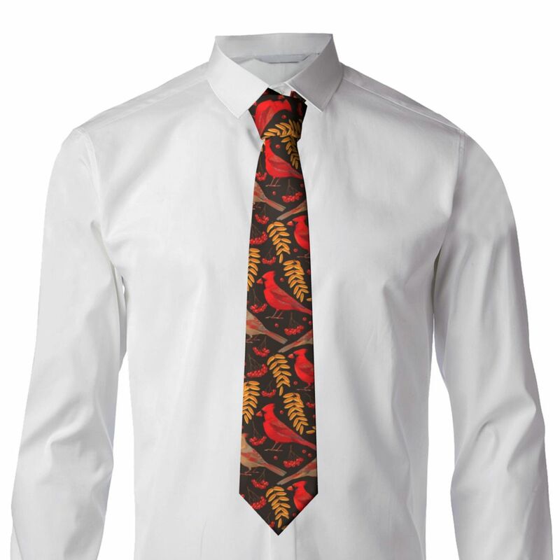 Галстук с кардинальными ягодами и листьями для мужчин и женщин, галстук, аксессуары для одежды