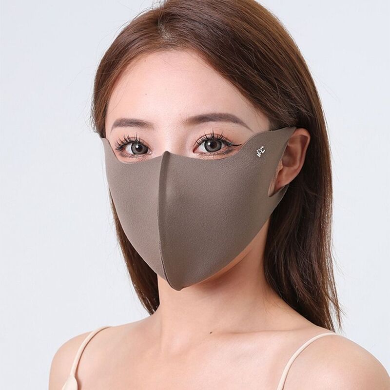 Sunscreen 3D Face Cover Mask Solid Color Summer Face Gini Mask Outdoor UV Protection Face Scarves Veil Eye Protection