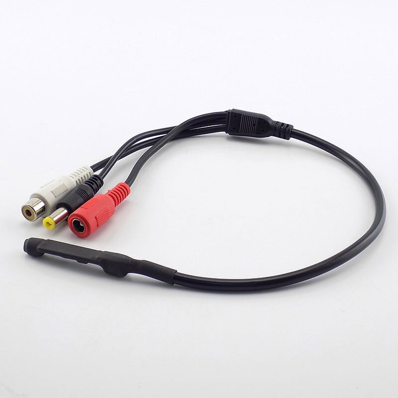 Mini CCTV Audio Microphone Mic For Security Audio camera Sound Monitor Pick Up RCA Power Cable for CCTV Camera DVR H10
