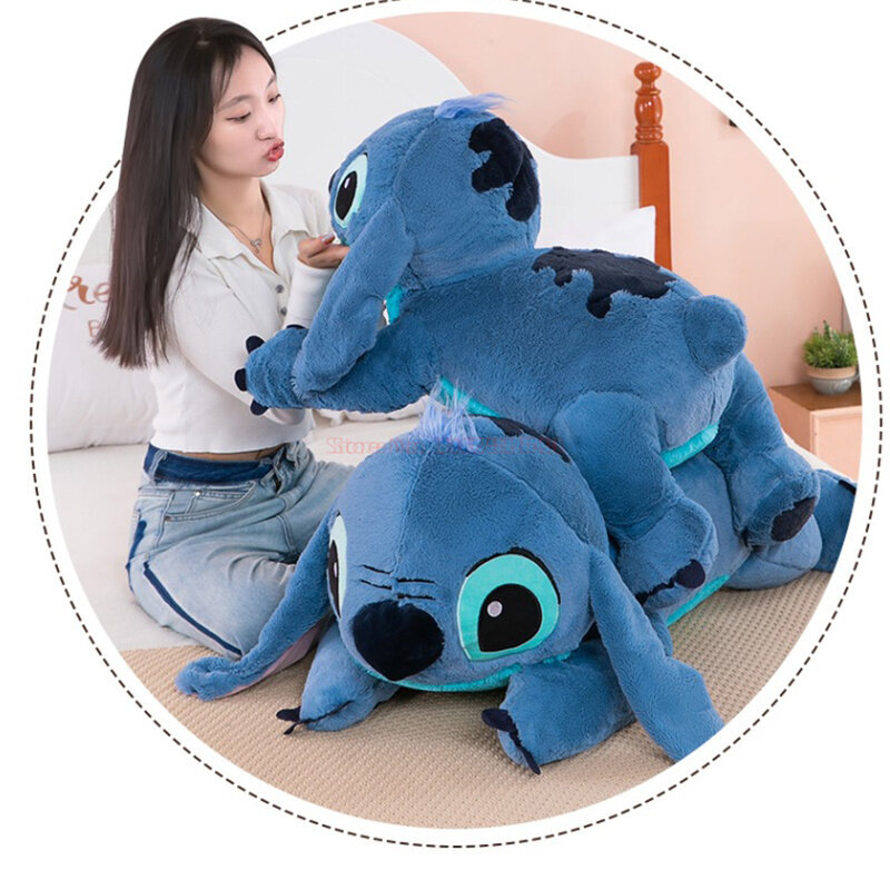 Disney Lilo e Stitch Brinquedos De Pelúcia, Boneca De Pelúcia, Travesseiro Macio, Postura Proone, Azul Claro Escuro, Cute Toy Gifts, 45 cm, 60 cm, 80cm