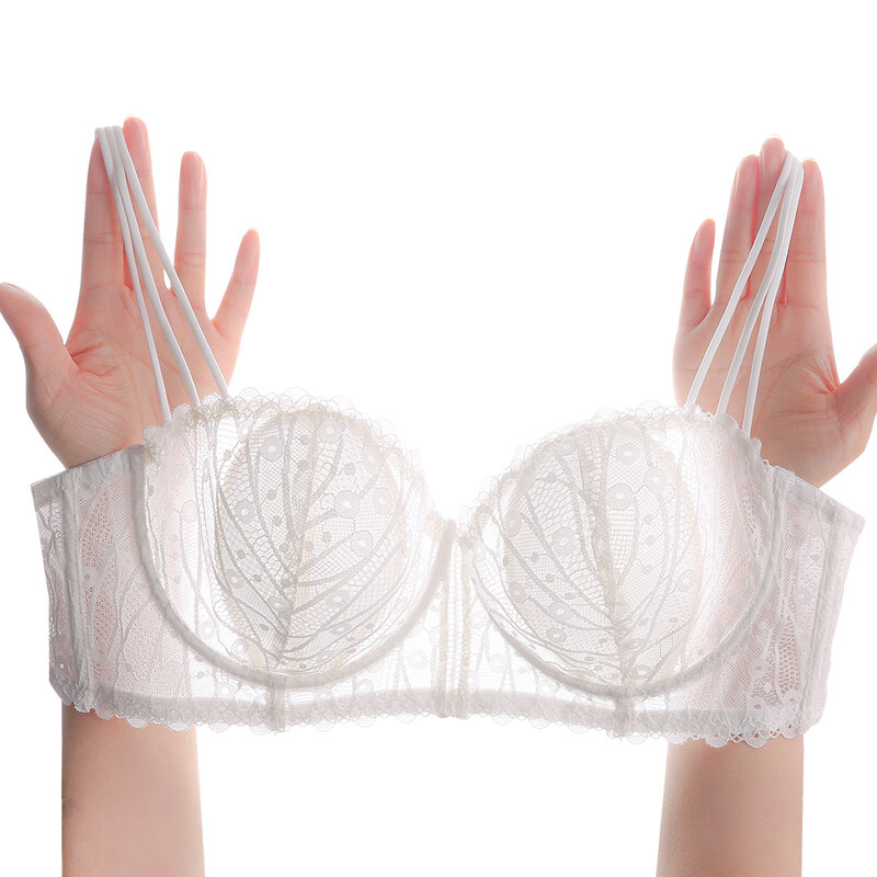 Francês lingerie sexy ultra fino sutiã transparente underwear minimizador sutiãs para mulher bordado sutiã a b c reunir copo