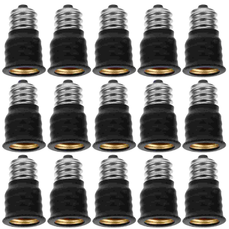 Base de conversión de lámpara E12, 15 piezas, bombillas para candelabro, adaptador de enchufe de cobre a adaptador de extensión E14, Europa