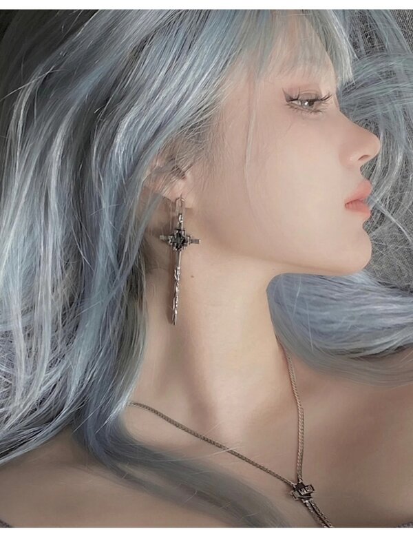 Синий женский парик из искусственных волос, двухмерная Лолита, длинные прямые волосы
