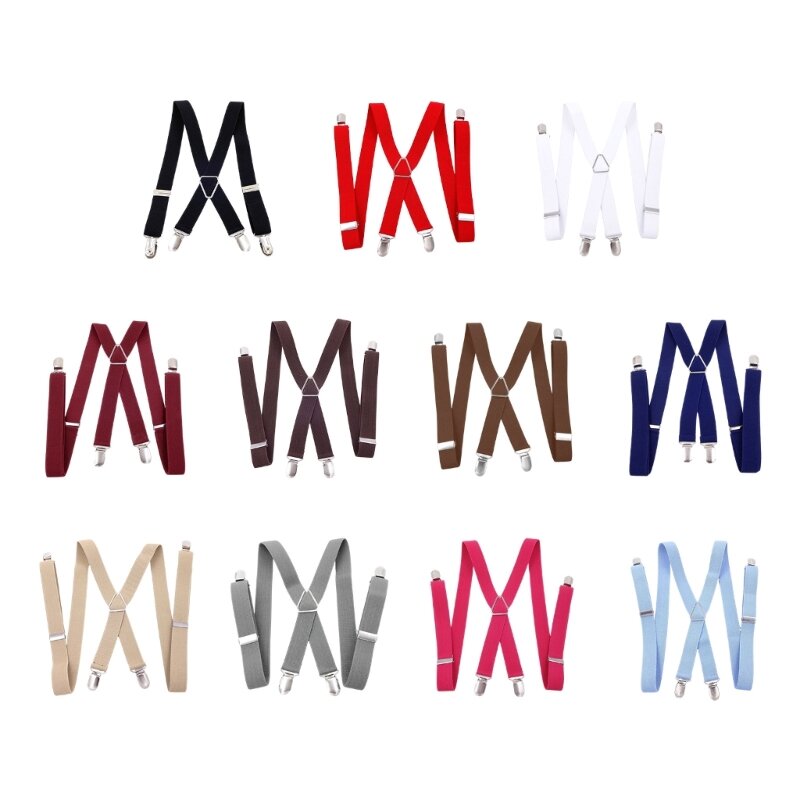 Elastische Volwassen Jarretel voor Jeans Rok Unisex Tieners Vrouw Mannen Vorm Elastische Clip-On Bretels 4 Clip Broek bretels