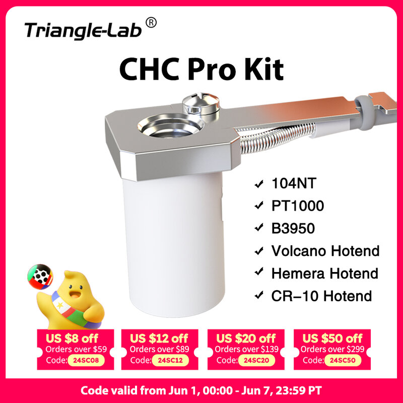 RS Trianglelab-Kit chauffant en céramique CHC Pro, 115W, haute puissance, chauffage rapide, pour Ender 3 Volcano Hotend CR10 uy3s blv