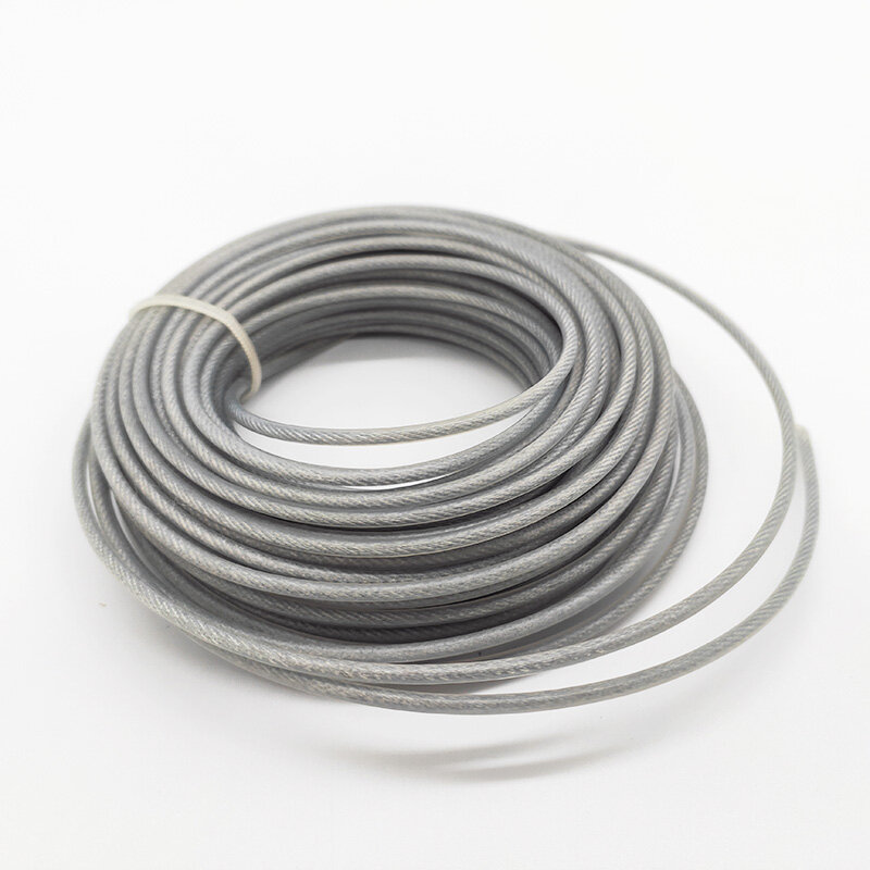 Recortadora redonda de acero y nailon, cuerda de alambre, desbrozadora de línea larga, accesorios de repuesto para cortacésped, 2,0/2,4/2,7/3,0mm x 15m