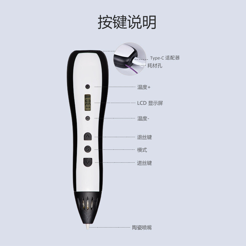 3D printing pen for students and children, 3D drawing pen for children, multifunctional